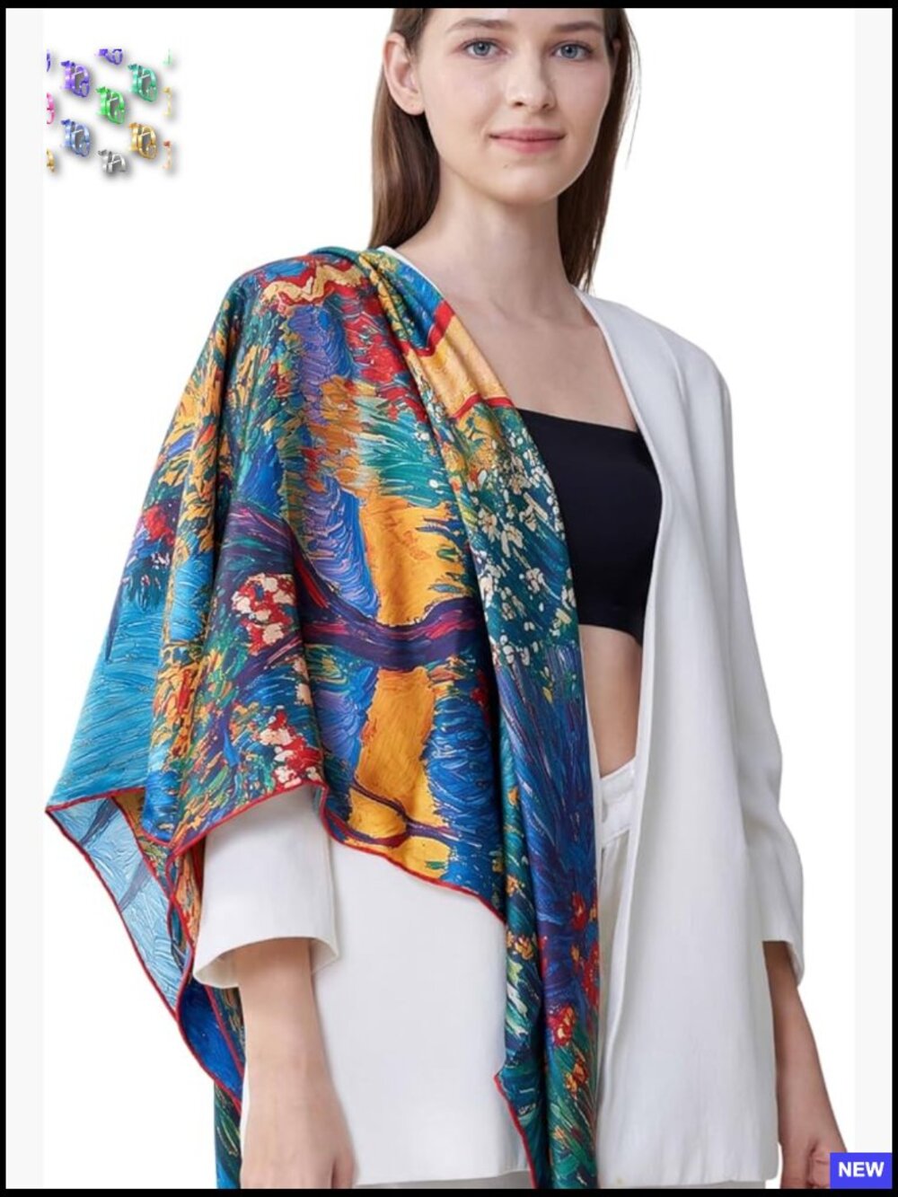 Silk Square Scarf Elegant Western Cowgirl Fashion Art Print Accessory